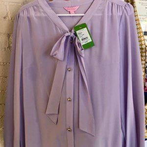 Lilly Pulitzer Wisteria Bow Blouse